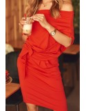 Coral dress with ties 9978 - Online store - Boutique